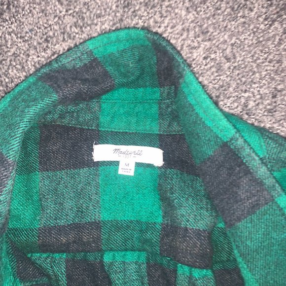 Madewell green and black checkered flannel, size medium - Picture 1 of 2